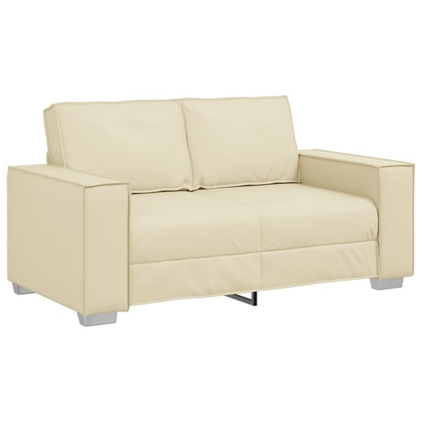 Tvåsitssoffa Kräm 160 cm Konstläder