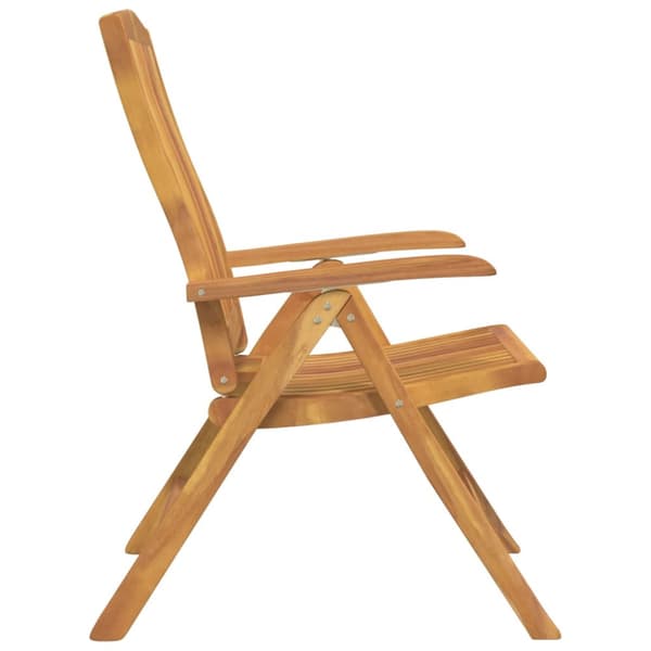 Fällbara fåtöljer med dynor, 4 st, massivt trä, teak