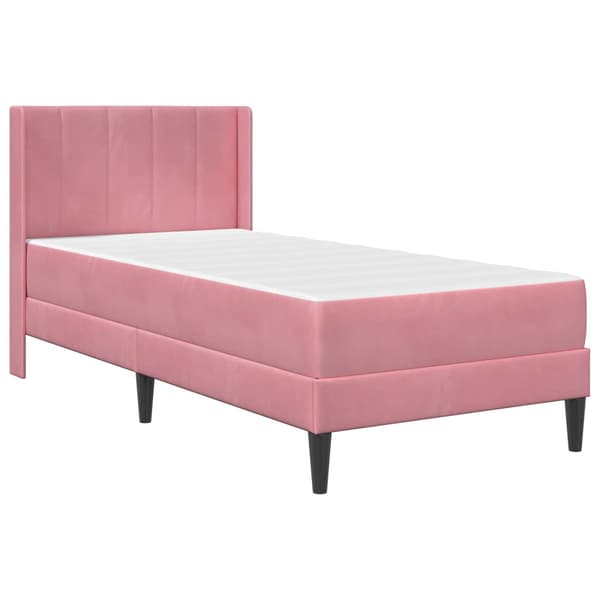 Sängram med madrass Rosa 80 x 200 cm Sammet