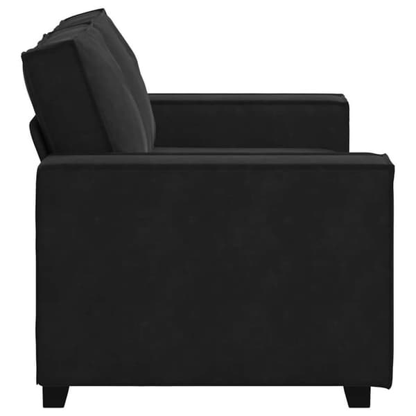 2-sitssoffa ljusgrå Svart 160x78x84 cm sammet