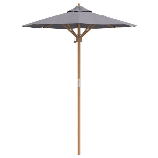 Trädgårdsparasol Mörkgrå Ø 270 x 260 cm Bambu