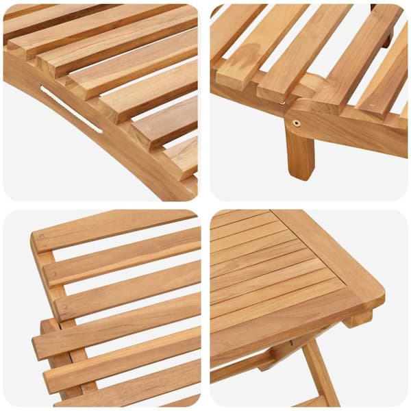 Solstol 2 pcs Brun Massivt teakträ