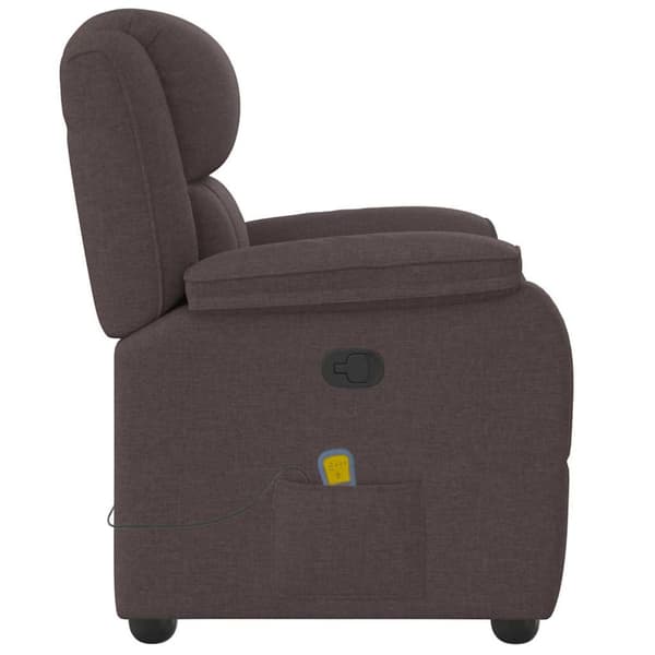 Massagefåtölj mörkbrun tyg