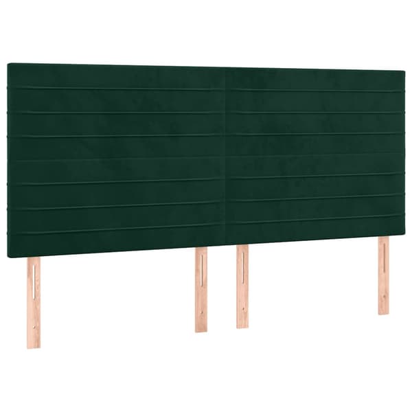 Ramsäng med madrass mörkgrön 180x200 cm sammet