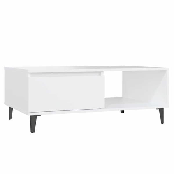 Soffbord vit 90x60x35 cm konstruerat trä