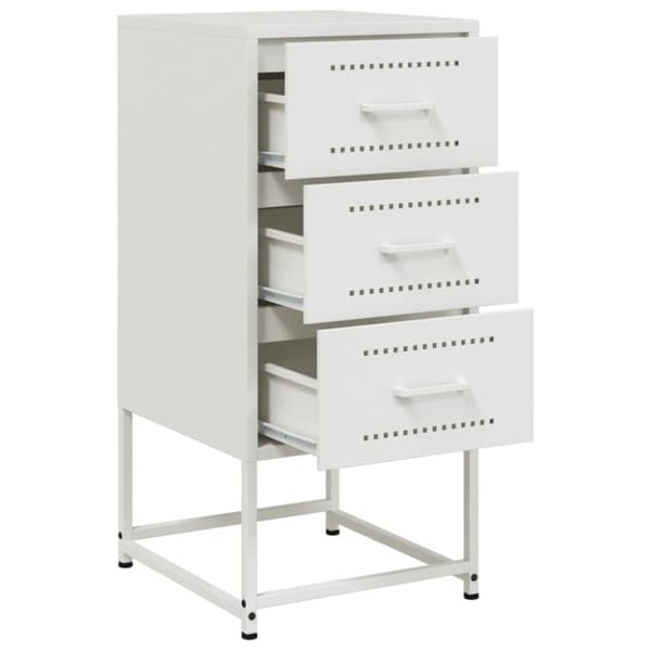 Sängbord vit 36x39x78 cm stål