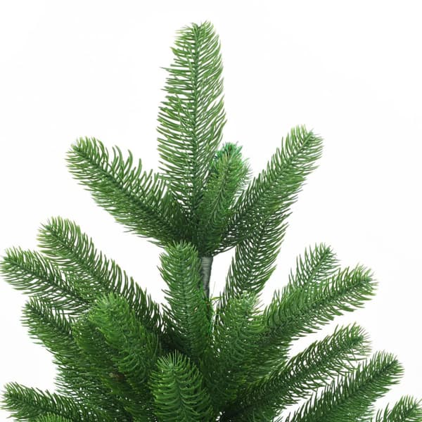Belyst plastgran med kulor 150 cm grön