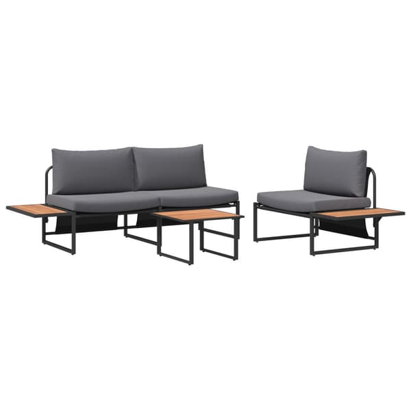 Trädgårdsmöbelset 3 pcs Antracit Stål