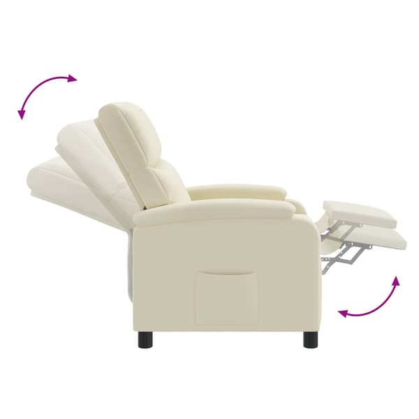 Massagefåtölj Gräddvit Konstläder