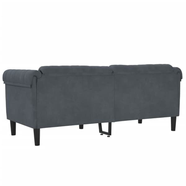 Soffa 2-sits mörkgrå sammet