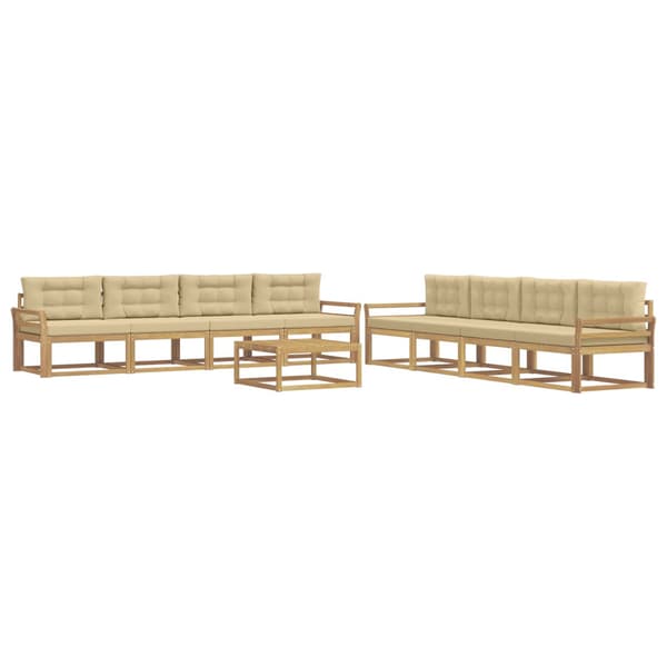 Utomhussoffset 9 pcs Vit och Beige 79 x 79 x 37 cm Polyester