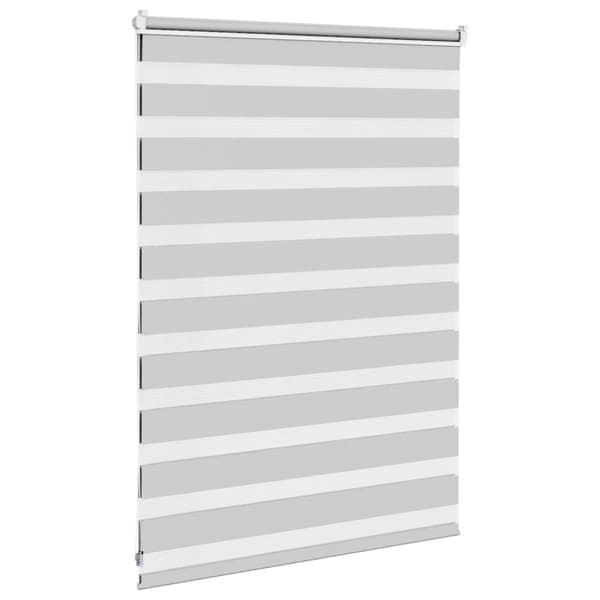 Rullgardin zebra ljusgrå 100x100 cm tyg bredd 95,9 cm polyester