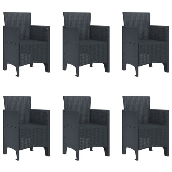 Trädgårdsmöbelset 7 pcs Antracit Polypropylen