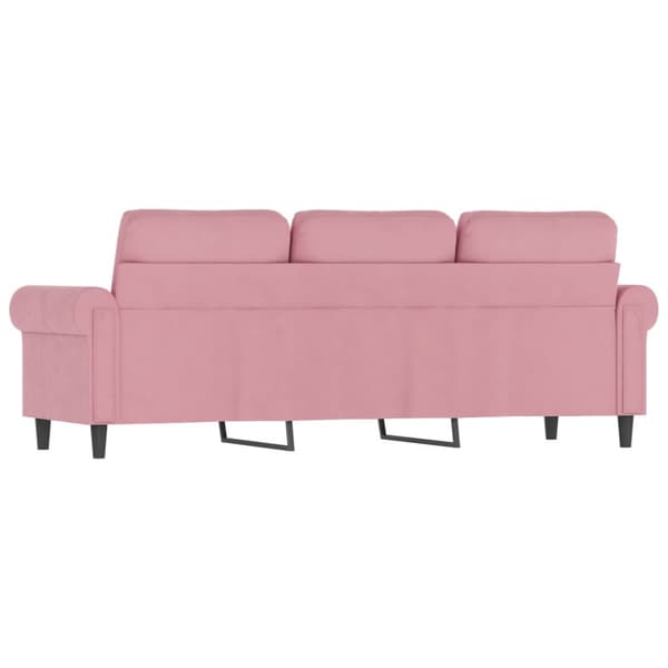 3-sitssoffa rosa 180 cm sammet