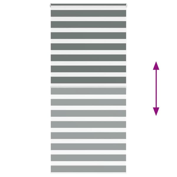 Rullgardin zebra mörkgrå 105x200 cm tyg bredd 100,9cm polyester