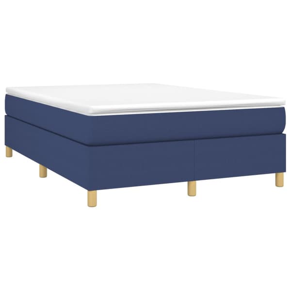 Boxspring-sängram blå 140x190 cm tyg