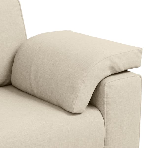 2-sits soffa Beige 180 cm Linnenblandad tyg