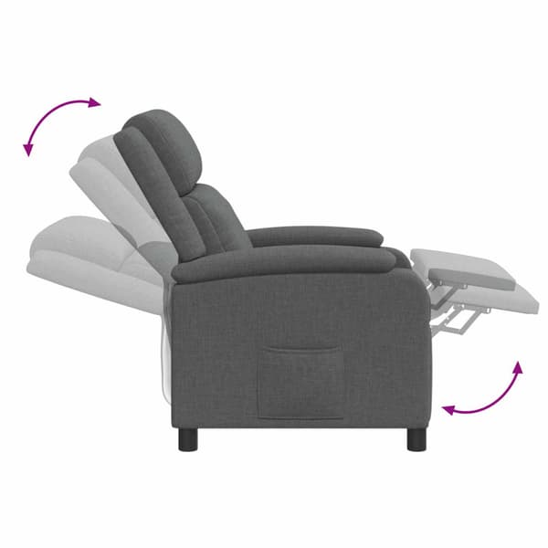 Massagefåtölj Mörkgrå Tyg