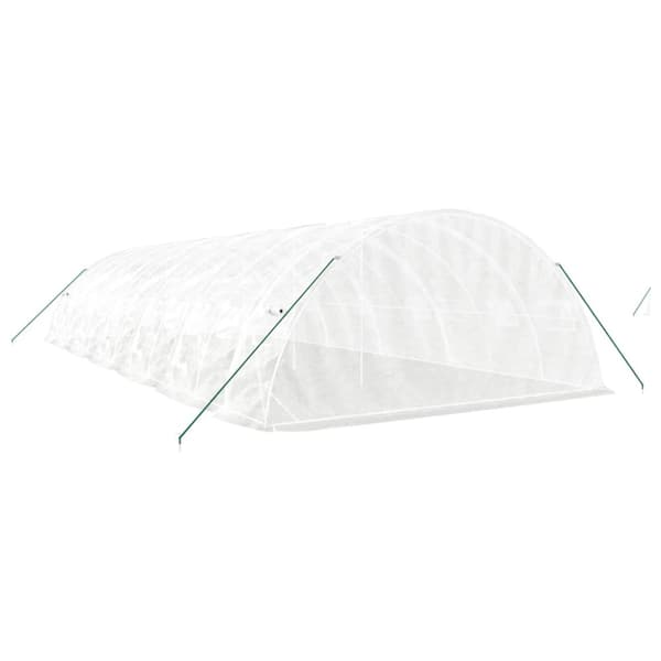 Växthus med stålram vit 60 m² 12x5x2,3 m