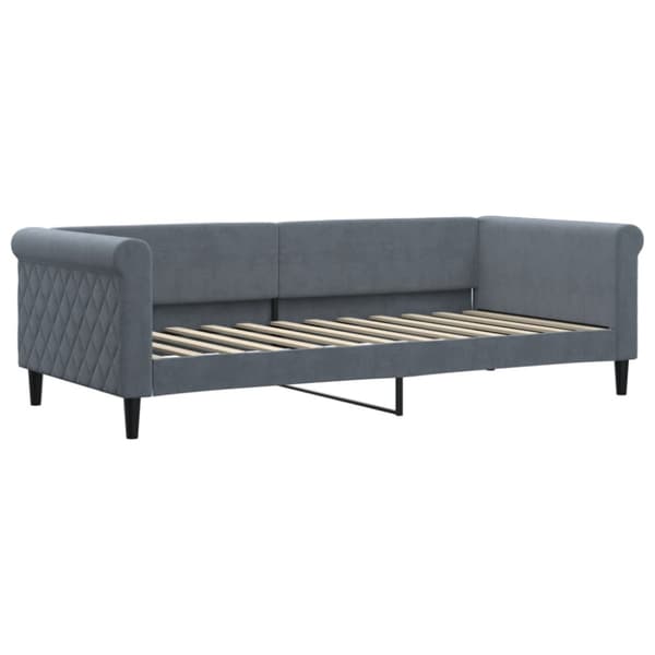 Dagbädd med madrass mörkgrå 90x200 cm sammet