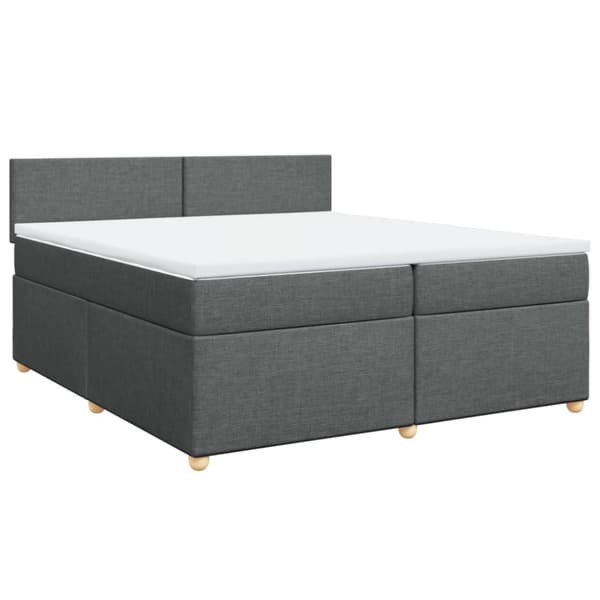 Ramsäng med madrass mörkgrå 200x200 cm tyg