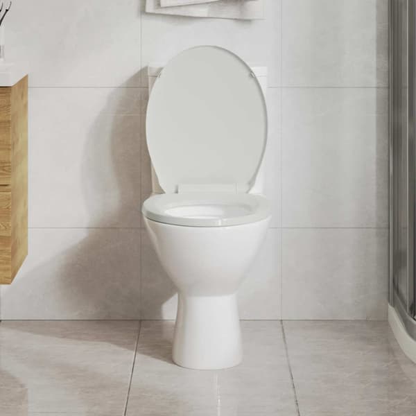 Toalettsits mjuk stängning oval vit