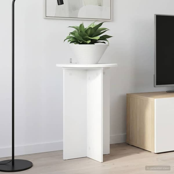Växtställ 2 pcs Vit Ø40 x 60 cm Konstruerat trä