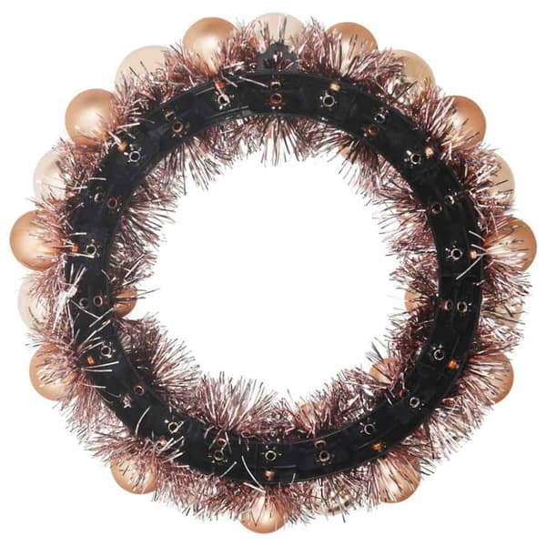 Julkulor kransar 2 pcs Rosenguld 33 x 33 x 7 cm Polystyren
