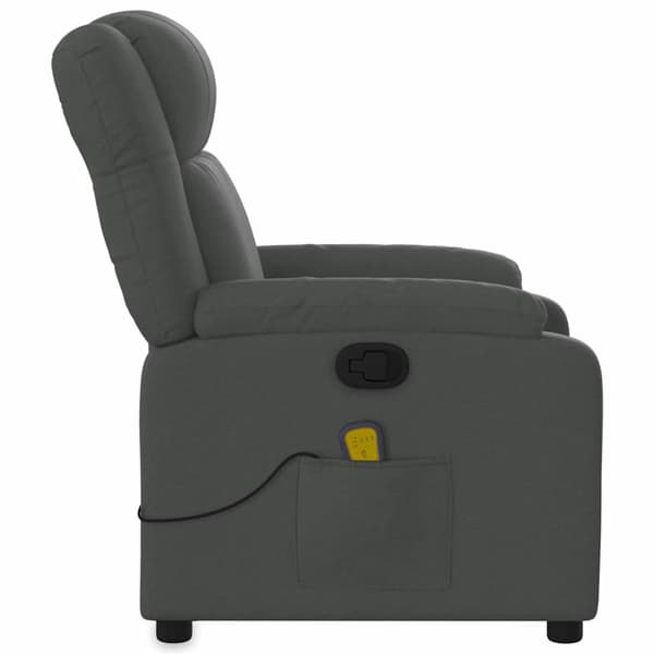 Massagefåtölj mörkgrå tyg