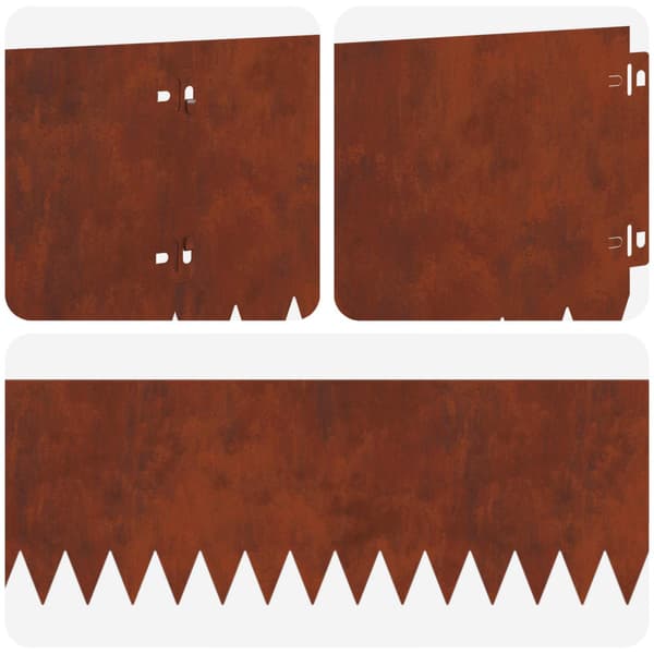 Kant för gräsmatta 10 pcs 103 x 20 cm Stål Rostig