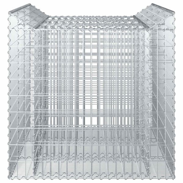 Gabion upphöjd säng 2 pcs Silver