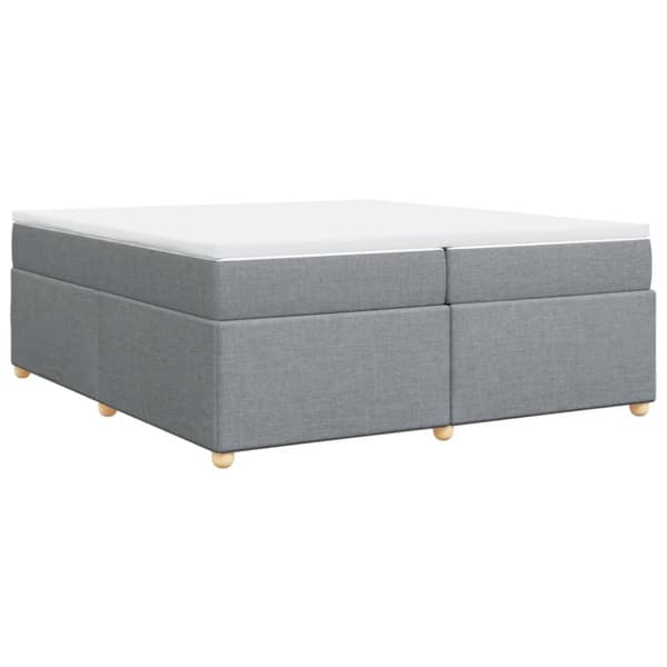 Ramsäng med madrass ljusgrå 200x200 cm tyg