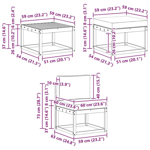 Utomhussoffset med kudde 6 pcs Naturlig och Beige Polyester