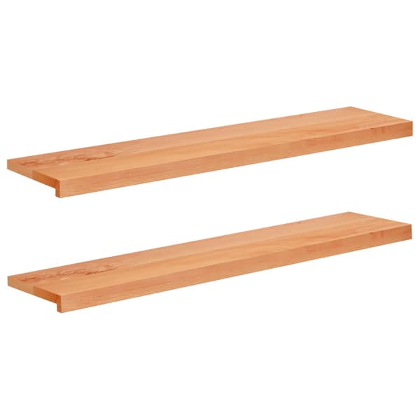 Trappsteg 2 st 110 x 30 x 2 cm Lack Massivt bokträ Rektangulär