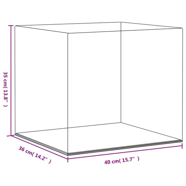 Akryllåda transparent 40x36x35 cm