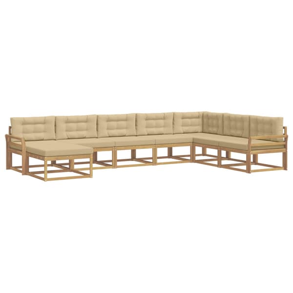 Utomhussoffset 8 pcs Vit och Beige