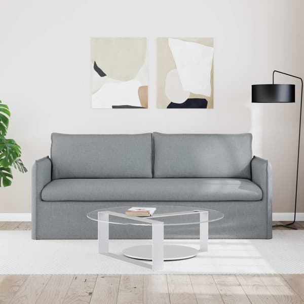 Soffa Ljusgrå 196 x 82 x 85 cm tyg