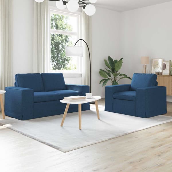 Soffset 2 pcs Blå 182 x 80 x 82 cm tyg