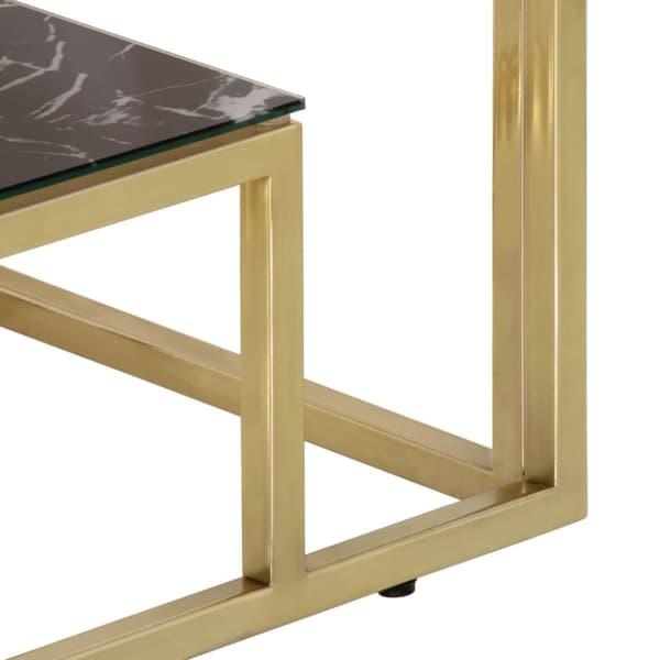 Konsolbord guld rostfritt stål och härdat glas