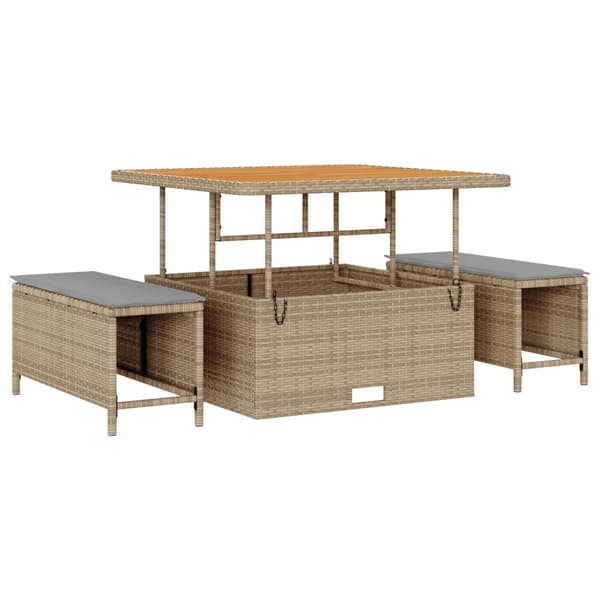 Trädgårdsoffset 9 pcs Beige konstrotting