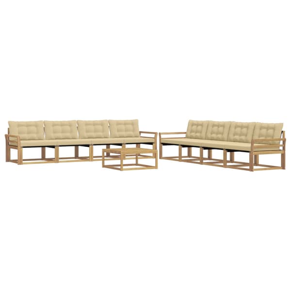 Utomhussoffset 9 pcs Vit och Beige 79 x 79 x 37 cm