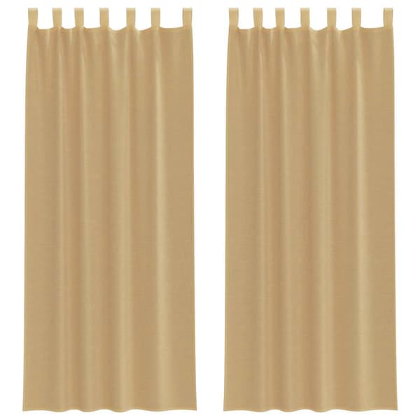 Voile gardiner med stångfickor 2 st sand