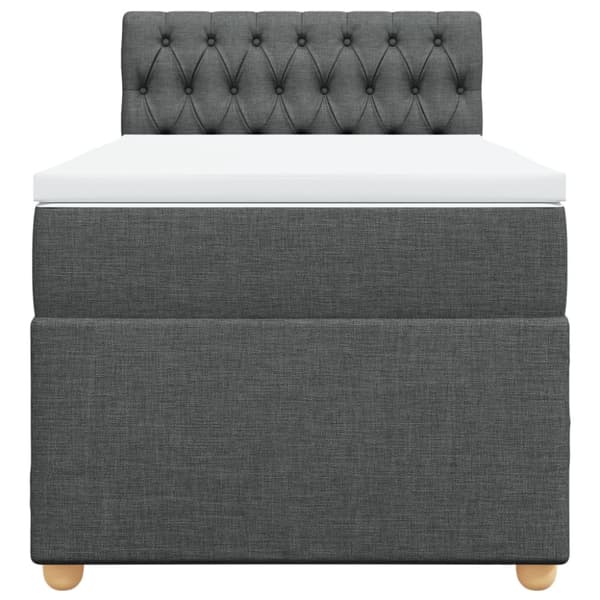 Ramsäng med madrass mörkgrå 100x200 cm tyg