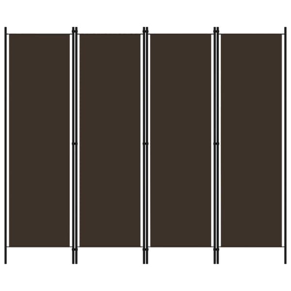 Rumsavdelare 4 paneler brun 200x180 cm