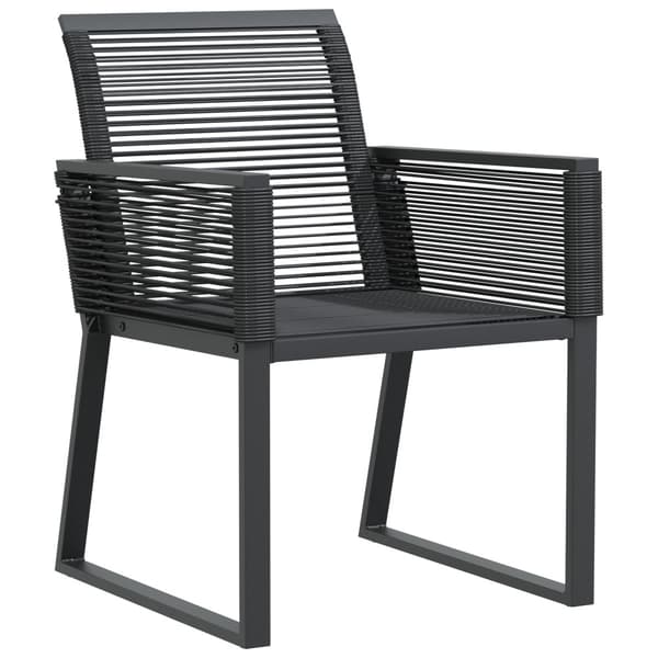 Trädgårdsmöbelset 7 pcs Svart konstrotting