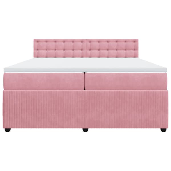 Ramsäng med madrass rosa 200x200 cm sammet