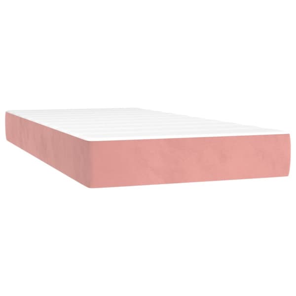 Ramsäng med madrass rosa 80x200 cm sammet