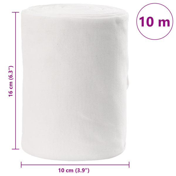 Avloppsrör Vit 16 x 1000 cm tyg