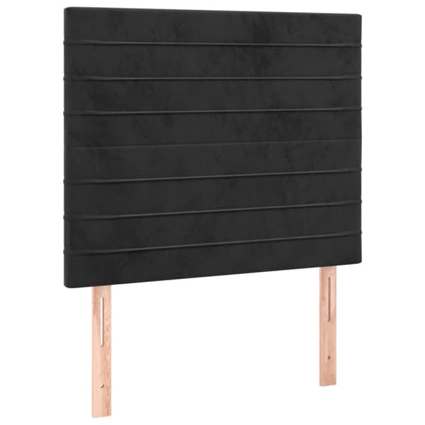 Ramsäng med madrass svart 90x190 cm sammet
