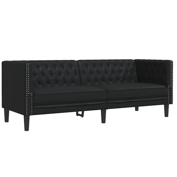 Vardagsrumsoffa 2 pcs Svart 194 x 74,5 x 70,5 cm Konstläder